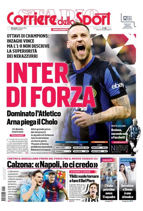  Prima Pagina Corriere dello Sport